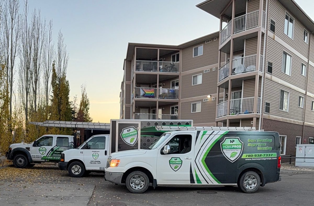 Home Pros Group fleet of service trucks